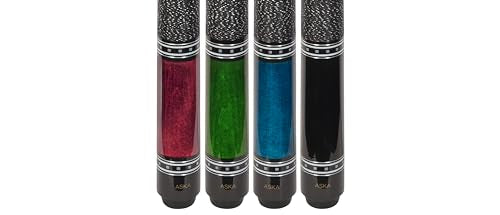 ASKA Set of 4 L9 Pool Cue Sticks 58", 2-Piece Construction, 5/16x18 Joint, Hard Rock Canadian Maple, 13mm Hard Leather Tip