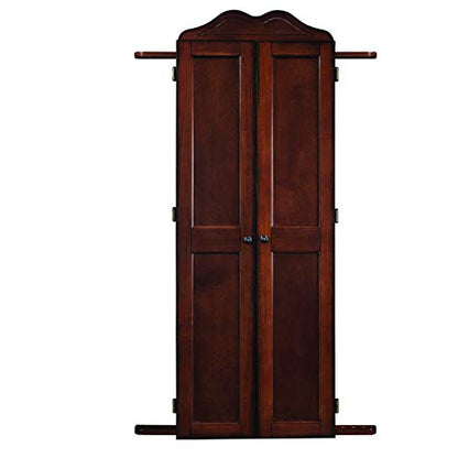 RAM Gameroom Chestnut Dartboard Cabinet Pool Cue Holder