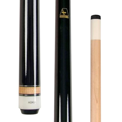 ASKA Short Kids Cue LCS, Canadian Hard Rock Maple Billiard Pool Cue Stick - color: Black 36 inches, Wrapless