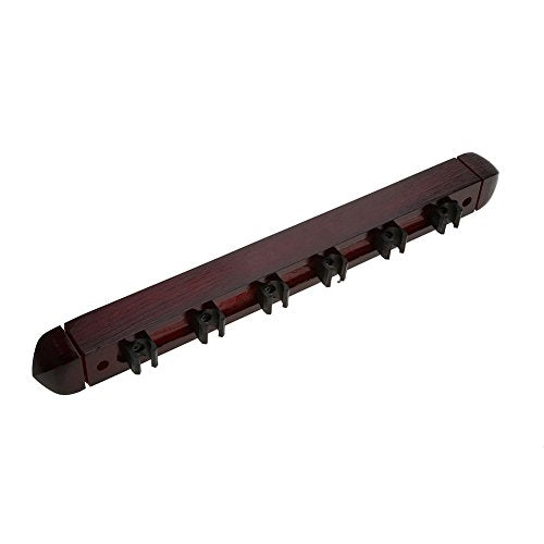 Tbest Pool Cue Rack Wall Mounted Holder,Pool Cue Stick Holder,Wall Mount Wood Stained 6 Cues Billiard Wooden Pool Cue Rack Wall Mounted Stick Holder Billard Queue Halter Pool cue Rack Wall Mounted