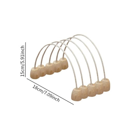Yiju 6 Pieces Croquet Hoops Arched Wickets with Wooden Base Sturdy Sensory Training for Families Backyard Kids Outdoor Indoor Game