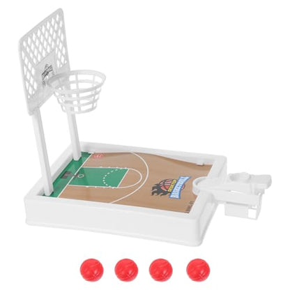 VOSAREA 1 Set Mini Basketball Hoop Game - Tabletop Basketball Shooting Tool for Kids Adults - Interactive Finger Shoot Desktop Decor - Portable Indoor Sports Party Favor