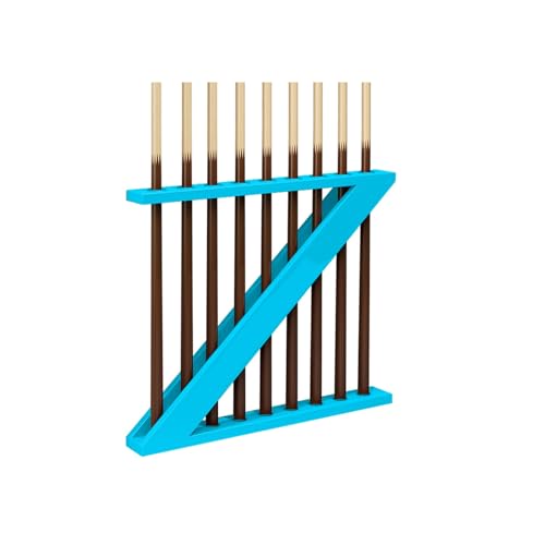 Wall-mounted Billiards Pool Stick Holder,Collapsar,9-Hole Billiard Cue Racks, Table Accessories,for Game Room(Blue) - color: Blue