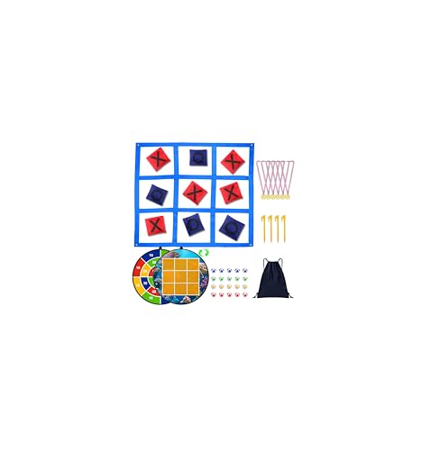 Giant Tic Tac Toe Outdoor Games, Bean Bag Toss Games, 26" Dart Board Game Double-Sided with Sticky Balls for Boys and Girls Ages 4-12 Kids Adults Family Lawn Yard Large Carnival Games - size: D+GTB