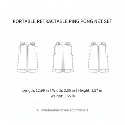 Portable Retractable Ping Pong Net Set with 2 Rackets & 3 Balls, Tool-Free Clamp for Any Flat Table - color: Black