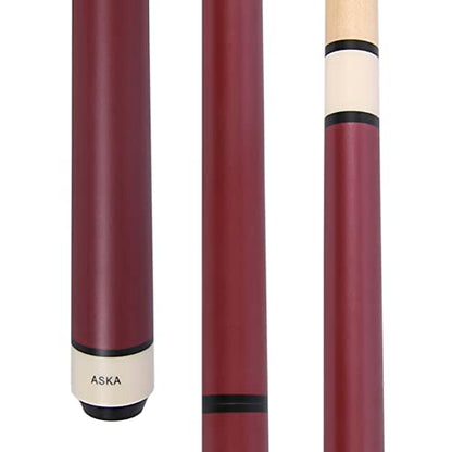 ASKA 25oz Heavy Hitter Matte Jump Break Cue – 3-Piece Jump/Break Pool Cue, 14mm Phenolic Tip & Ferrule, Hard Rock Canadian Maple Shaft, 2 Quick Release Joints, Wrapless Matte Handle, 58" Cue - color: Matte Red