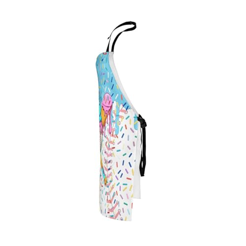 Manfei Baseball Ice Cream Kids Kitchen Apron - color: Sky Blue