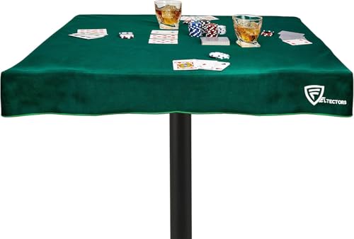 Felt Card Table Cover for Playing Cards, Poker, Mahjong, Domino, Bridge and Board Game (Green, 34 in) - color: Green, size: 34" x 34" (Square)