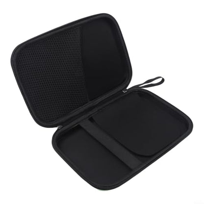 EVA Hard Shell Table Tennis Racket Bag, Waterproof Pong Paddle Case with Elastic Straps, Large Capacity Storage for 2 Rackets and Balls, Portable Carry Handle - size: green