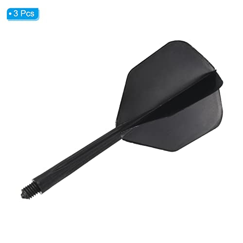 PATIKIL Integrated Dart Shaft & Flights, Pack Lightweight Plastic Dart Flight Set - color: Black