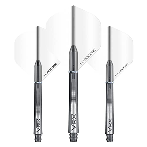 RED DRAGON Dart Flights and Shafts (Stems) Combo Set - Hardcore Flights and VRX Shafts - color: White