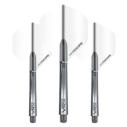 RED DRAGON Dart Flights and Shafts (Stems) Combo Set - Hardcore Flights and VRX Shafts - color: White