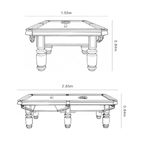 Heavy Duty Pool Table, High-Density Billiard Table with Anti-Slip Legs for Home Game Room & Bar - color: O