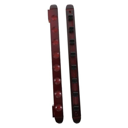 POPETPOP 1Set Wooden Wall Mounted Pool Cue Rack Decorative Pole Storage for Billiard Sticks Reliable Cue Holder and for Billiard Enthusiasts Rustic Wine