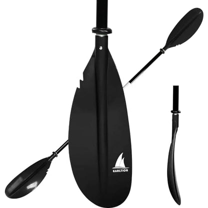 Karltion Kayak Paddle - Adjustable 2 Pieces Aluminum Alloy Shaft with Glass Fiber Blade for Surfing,Oar Fishing Easy Packable Travel - color: Black, size: 86"-1 paddle