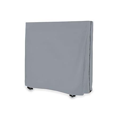 Ping Pong Table Cover for Indoor / Outdoor - Waterproof & UV Resistant Table Tennis Cover 18 Oz PVC Heavy Duty Fabric with Air Pockets & Drawstring for Snug Fit (Gray) - color: Grey