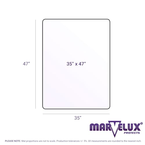 Marvelux Clear Floor Protector Mat, Multi-Purpose PVC Hardwood Floor Protection Mat, Durable Waterproof Plastic Floor Covering, Rectangular, 35.5" x 47" Home and Office Desk Mat - size: 35.5" x 47"