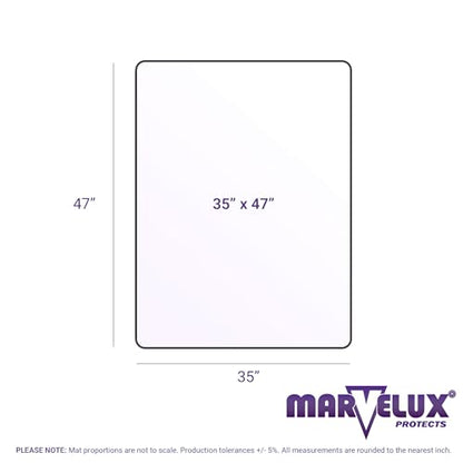 Marvelux Clear Floor Protector Mat, Multi-Purpose PVC Hardwood Floor Protection Mat, Durable Waterproof Plastic Floor Covering, Rectangular, 35.5" x 47" Home and Office Desk Mat - size: 35.5" x 47"