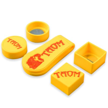 TAOM Magnetic Chalk Holder Belt Clip for Round and Square,Portable Pool Cue Chalk Holder with Silicone Clip,Silent Chalk Holder Pool Billiards,Chalk Case Pool Table Accessories - color: B-Yellow