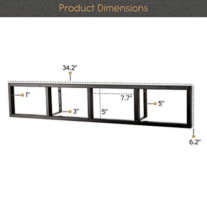 You Have Space Black Floating Shelves for Wall, 34 Inch Video Games, CD, DVD Storage Shelves, Metal Cube Storage Shelf Set of 4