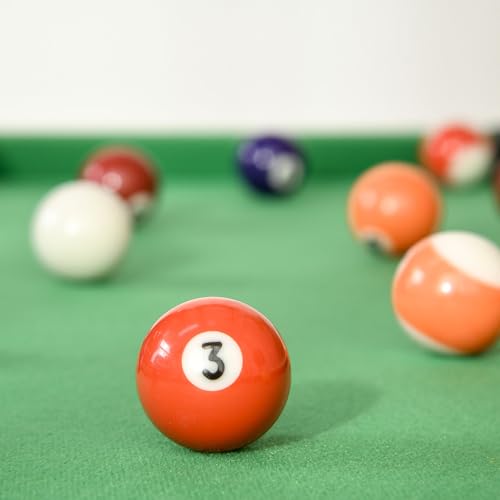 38" Foldable Billiards Tabletop Game, Pool Table Set Billiard Tables with Easy-Fold Design, Includes Balls Cues Chalk Brush for Family Game Night, Compact Billiards Table Table Top Pool Table for Ga
