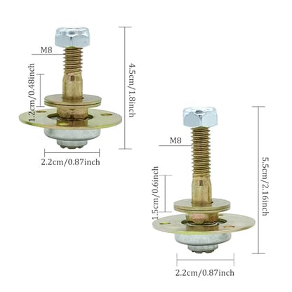 4 PCS Furniture Rocking Chair Bearing Connecting Piece Rocking Chair Bearing Screws Bolts Kits Furniture Connecting Accessories (45,55 mm)