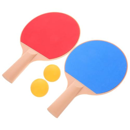 Table Tennis Set Plastic Elastic Ping Pong Balls, Long Handle Paddles 2pcs, Outdoor Recreation Training Equipment for Ages