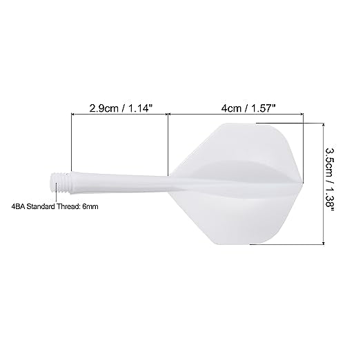PATIKIL Integrated Dart Shaft & Flights, Pack Lightweight Plastic Dart Flight Set - color: White