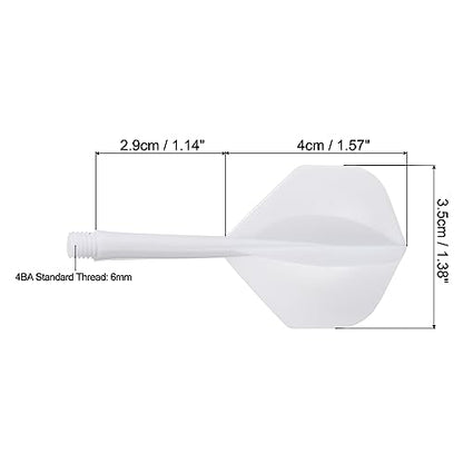 PATIKIL Integrated Dart Shaft & Flights, Pack Lightweight Plastic Dart Flight Set - color: White
