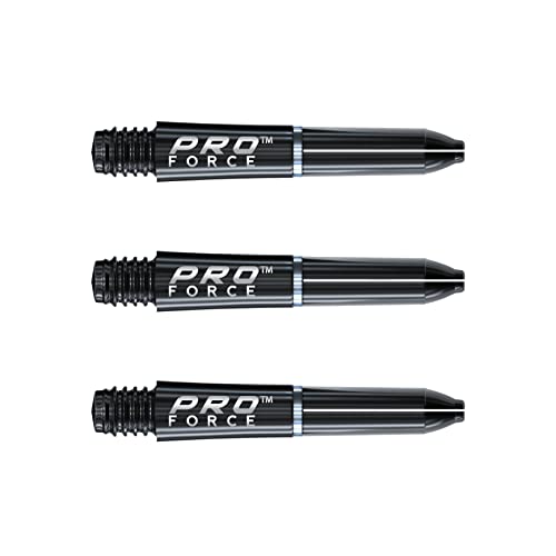 WINMAU Pro-Force Extra Short Dart Shafts - Black Nylon Ring Grip Stems with Flight Lock System, 27 mm Replacement Shafts, 3 Pack