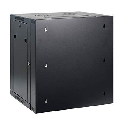 AEONS 12U Signature Double Section Wall Mount 19-inch Networking IT Cabinet Enclosure Hinged Swing Out 22-inch Depth Glass Door (Fully Assembled) - style: 12U-22" D