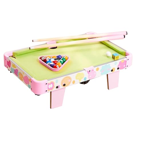 Mini Pool Table for Kids, Desktop Billiards Game Set with Balls & Sticks, Interactive Hand-Eye Coordination Fun Toy for Kids Boys Girls Adults