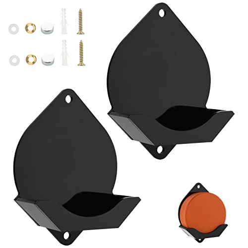 Cosmos 2 Pcs Ice Hockey Puck Wall Mount Holder Display Wall Rack Holder for Décor, Display and Storage of Collectible Hockey Puck & Game Winning Puck - color: Solid Black