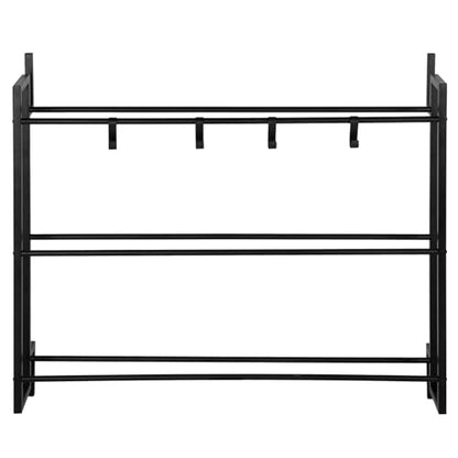MyGift Ball Rack Wall Mounted, 3 Tier Gym Exercise Equipment Storage Organizer Shelf Display with 4 S-Hooks for Basketball Football Volleyball