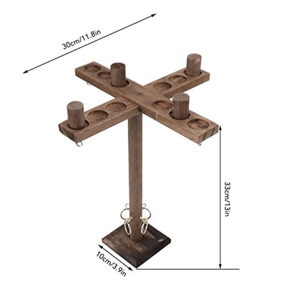 Table Top Hook and Game, Wooden Hooks Fast Paced Interactive Game for Party with Strings and Loops, for Backyard, Beach, Vacation
