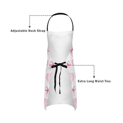 Manfei Blue Bowknot Kids Kitchen Apron - color: Light Pink