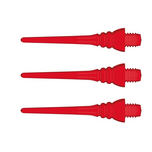 Winmau Darts Triton Soft Tip Points - Points for Electronic Dart Board - Available in White, Black, Red, Orange, Yellow & Blue - color: Red