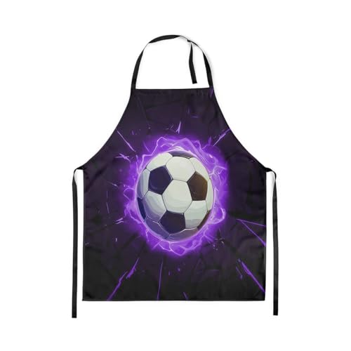 Manfei Volleyball Kids Kitchen Apron - color: Black Purple
