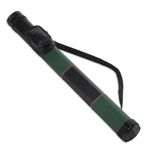 Billiard/Pool Cue Hard Cases, Cue Case 1 Stick 2 Holes,Holds 1 Complete 2-Piece 58 Inches Cue Sticks,Deluxe Hard Billiard Pool Cue Stick Carrying Case,Pool Billiards Accessories - color: Green