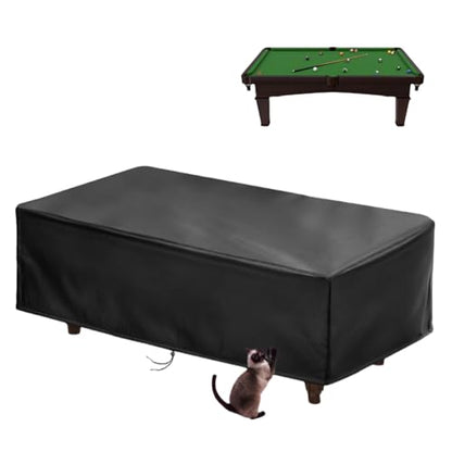 【2025 Upgraded Fabric】Saking Pool Table Cover, 6/7/8/9 Ft Heavy Duty Billiard Table Cover Indoor & Outdoor, Waterproof & Tearproof, 113" L x 61" W x 32" H, (9 Feet, Black)