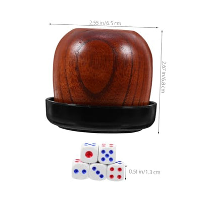 LIOOBO 1set Professional Dice Cup Set Cover and Dice Compact for Parties and Games Lightweight Wooden Design for Indoor and Outdoor Activities