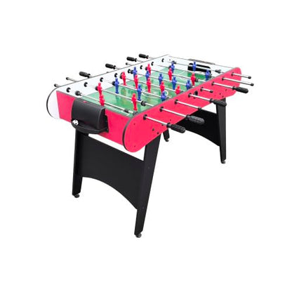 4ft Foosball Table Soccer Game Table Easy to Assemble with Wooden Steel Construction Indoor Sports Fun for Adults & Teens in Home&Apartments&Game Rooms - color: Red+wood