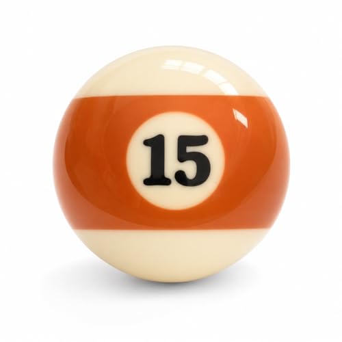 KONLLEN Single Replacement Pool Ball – 2-1/4" Regulation Size & Weight Billiard Ball Made of Phenolic Resin (Choose 1–15 or Cue Ball) - color: #15