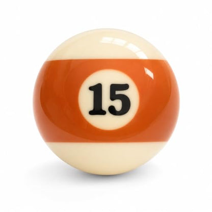 KONLLEN Single Replacement Pool Ball – 2-1/4" Regulation Size & Weight Billiard Ball Made of Phenolic Resin (Choose 1–15 or Cue Ball) - color: #15