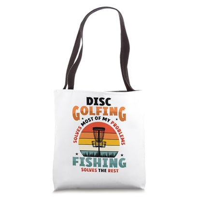 Disc Golfing and Fishing Disc Golf Tote Bag