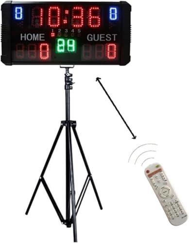 TIST LED Portable Desktop Scoreboard, Professional Outdoor 14 Digit Multi Sport Electronic Digital Basketball Scoreboard