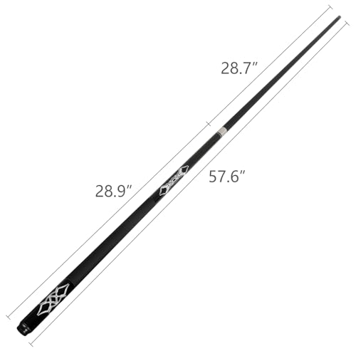 Fiberglass Pool Cue Stick 19-21 oz, 58 inch Billiard cue for Professional Adult Player - color: Black 20oz