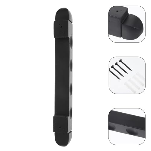 minkissy Billiard Cue Rack Wall-mounted 4-hole Solid Wood Pool Cue Holder Set of 2 Black Decorative for Game Room