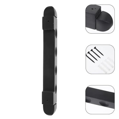 minkissy Billiard Cue Rack Wall-mounted 4-hole Solid Wood Pool Cue Holder Set of 2 Black Decorative for Game Room