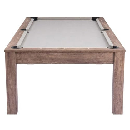 Brown 3 in 1 Outdoor Pool Table with Table Tennis Conversion and Dining Top, Multi-Purpose Game Table for Indoor, Backyard Entertainment